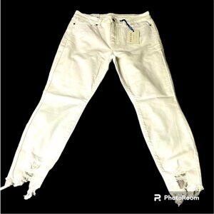 Size 15 Eunina High waisted skinny crop white jeans